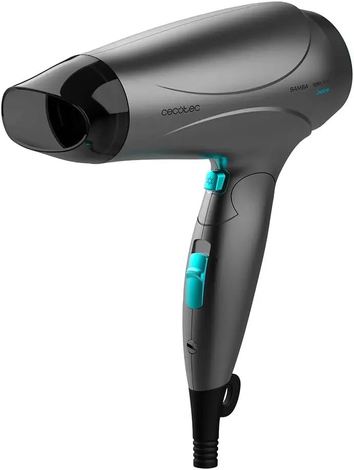 Cecotec Secador Compacto de Pelo Bamba IoniCare Power&Go. Potencia 2400 W, Motor DC, Función Ionizadora, Gran caudal, Función de aire Frío