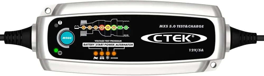 CTEK MXS 5.0 Test&Charge Cargador Batería 12V 5A, Mantenedor De Batería, Cargador De Batería De Coche Y Camion