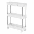 Carrito Auxiliar Multiusos con Ruedas para Cocina y Baño, 3 Niveles, 40x13x60cm