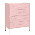 Armario de Acero Rosa con Cajones y Estantes 80x35x101,5 cm