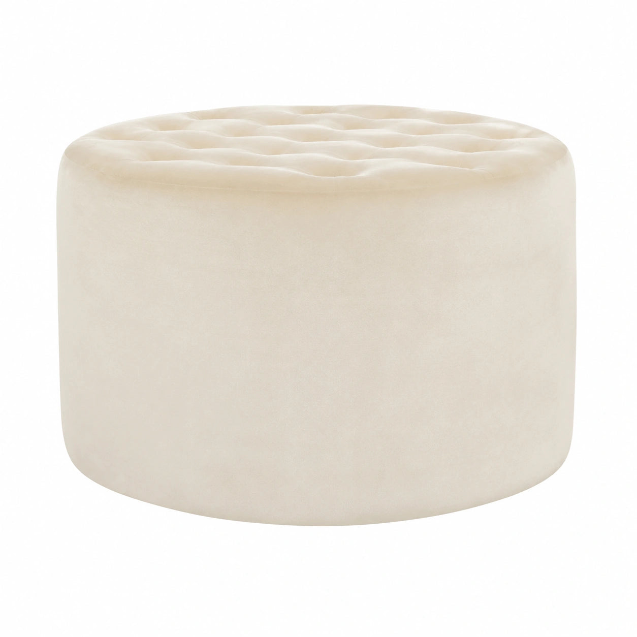 Puf de Terciopelo Blanco Repelente al Agua de Evergreenweb, 80 cm