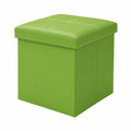 Taburete otomano plegable con almacenamiento de cuero, ideal para juguetes, zapatos y DVDs