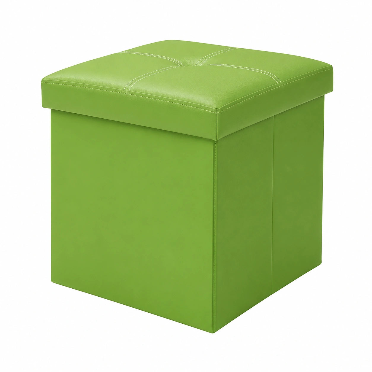 Taburete otomano plegable con almacenamiento de cuero, ideal para juguetes, zapatos y DVDs