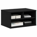 Mesa para Impresora de Madera Roble y Negro 49x40x22.5 cm, Organizador Moderno de Oficina