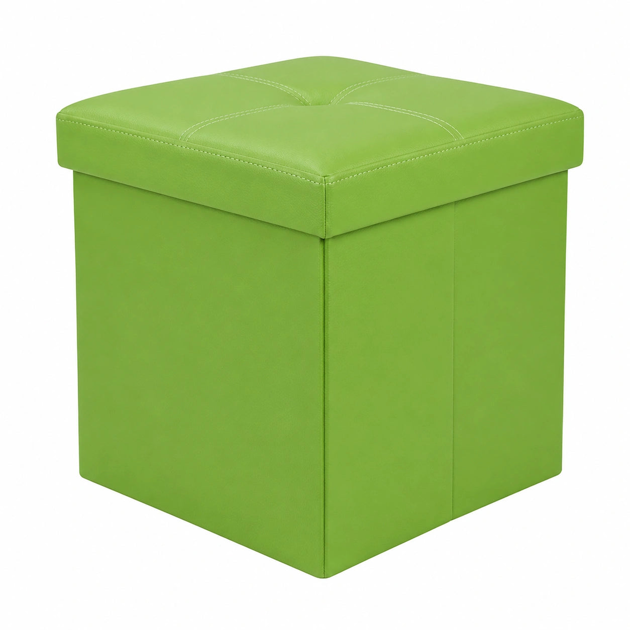 Taburete Plegable de Cuero con Almacenamiento Multiuso