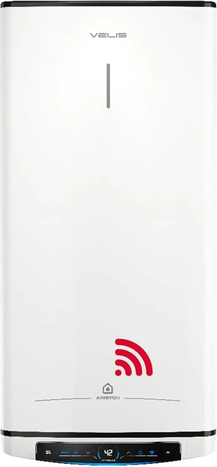 Ariston Velis Pro Wifi (ex Fleck Duo 5), Termo Eléctrico 80 Litros Plano 27, 5cm, Multiposición, WiFi con Control por App y Primera Ducha en 46min