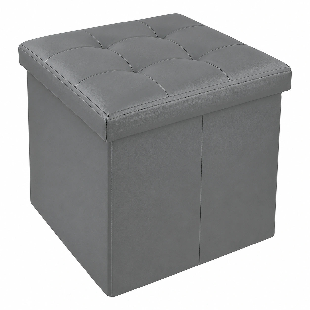 Baúl Puf Almacenaje Cuero Sintético Taburete Decorativo