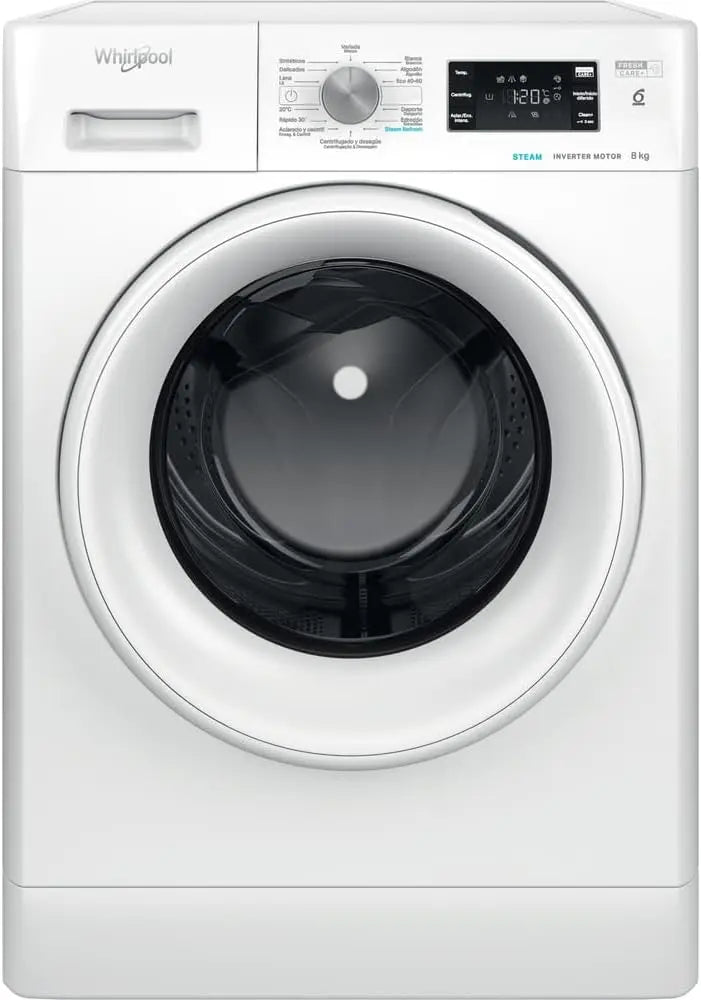 Whirlpool FFB 8258 WV SP Lavadora carga frontal libre instalación, 8 kg, 1200 rpm, Blanco
