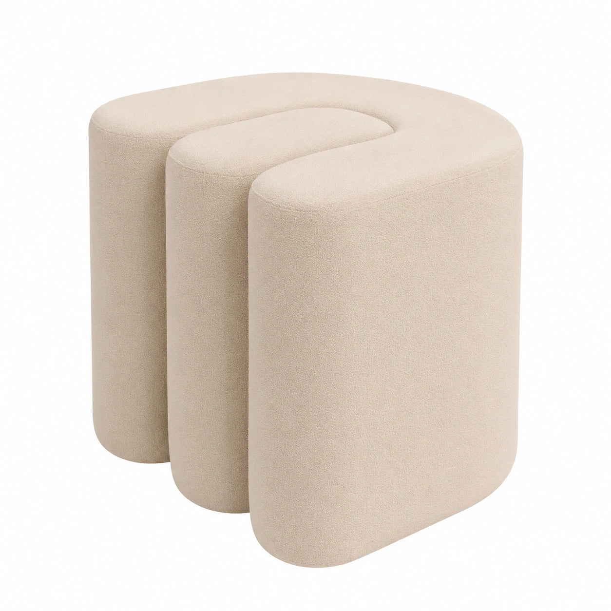 Puf Ottoman de Terciopelo Beige 40x40cm - Atmosphera
