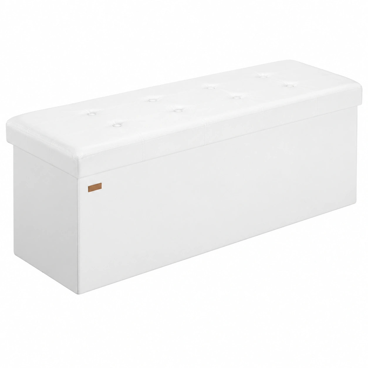 Baúl Plegable Otomana de Almacenaje Blanco 115x40x40cm