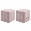 Set de 2 Pufs Homgoday Rosa de Terciopelo 30x30 cm para Hogar