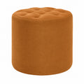 Taburete Redondo de Terciopelo Terracota, 50 cm, Resistente al Agua, Fabricado en Italia
