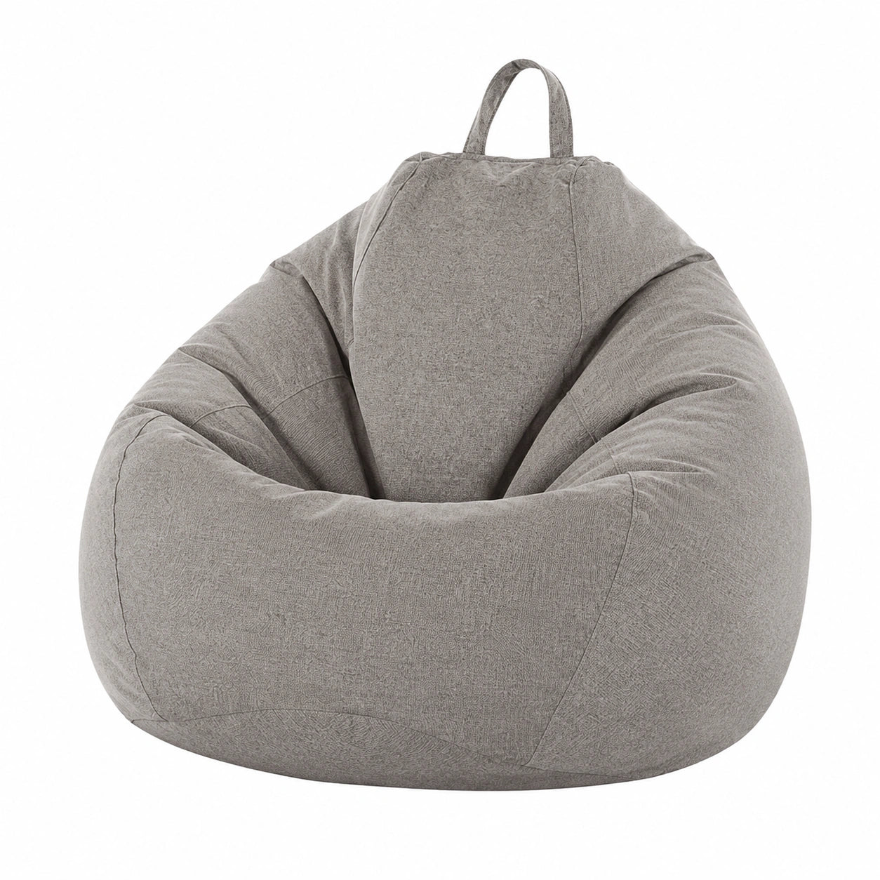 Puff de Tela Resistente con Asa para Interior y Exterior, 120x160 cm, Gris Cálido