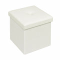 Baúl de Almacenamiento Plegable de Polipiel Blanco 30x30x30cm para Hogar y Oficina