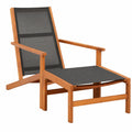 Conjunto de Silla y Puf de Jardín de Eucalipto y Textileno