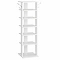 Zapatero de 8 Niveles HOOBRO, Ahorro de Espacio, Metal Blanco, Ideal para Entrada y Dormitorio