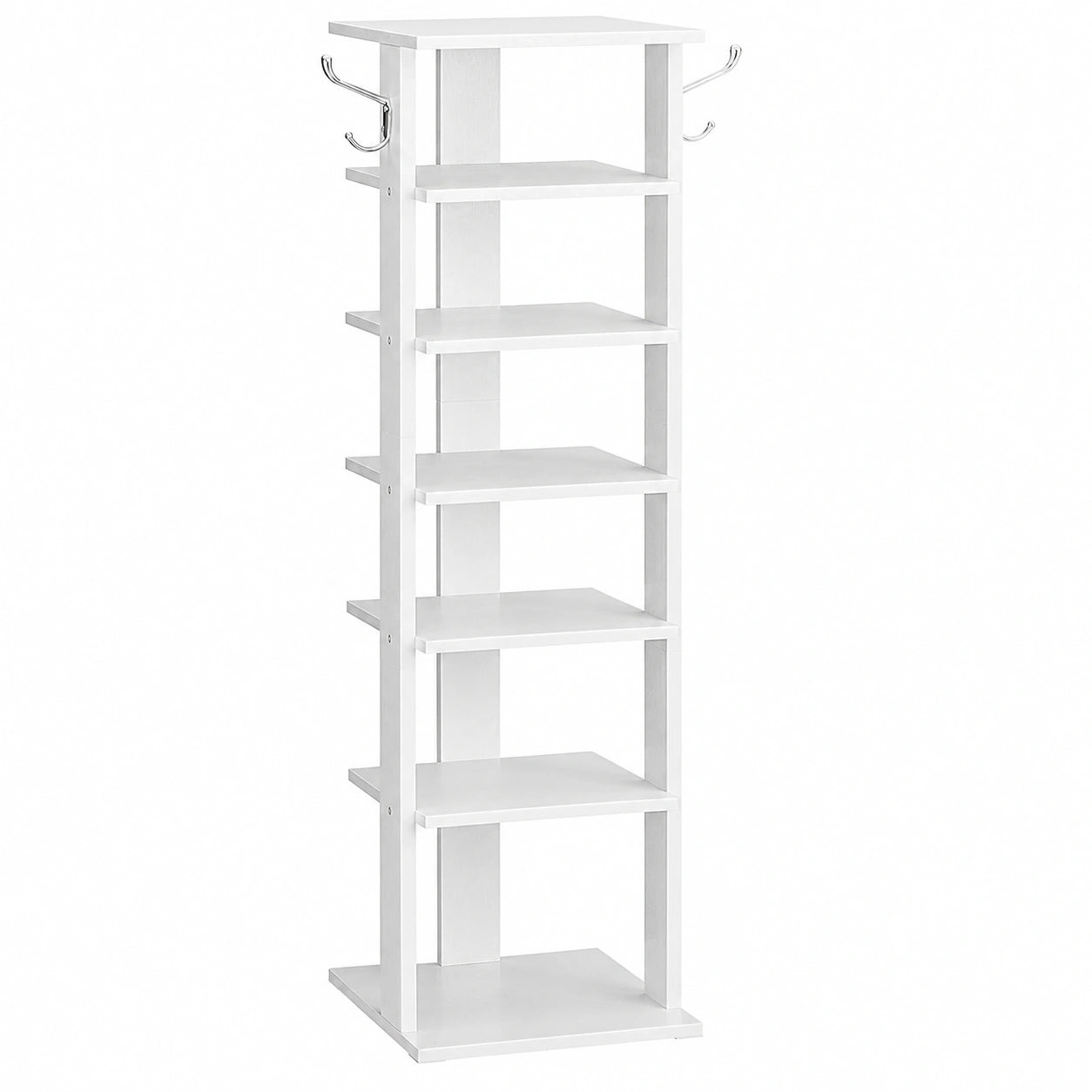 Zapatero de 8 Niveles HOOBRO, Ahorro de Espacio, Metal Blanco, Ideal para Entrada y Dormitorio