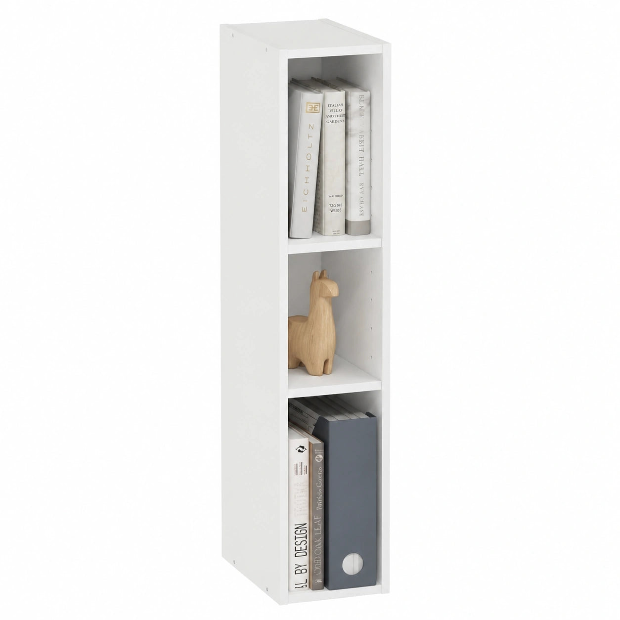 Estantería Blanca de 3 Niveles Furinno Fulda para Salón, Dormitorio y Oficina, 24,5x15,9x80 cm