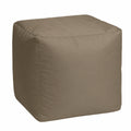 Puff Cubo Jive Reforzado, Reposapiés con Relleno, Antidesgarros e Impermeable, 45cm, Taupe, Hecho en Italia