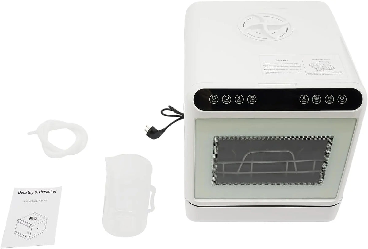 Lavavajillas de mesa, 6 litros, mini-lavavajillas, 1100 W, pequeño lavavajillas, 72 °C, higiene a alta temperatura, 4 programas, camping, caravana