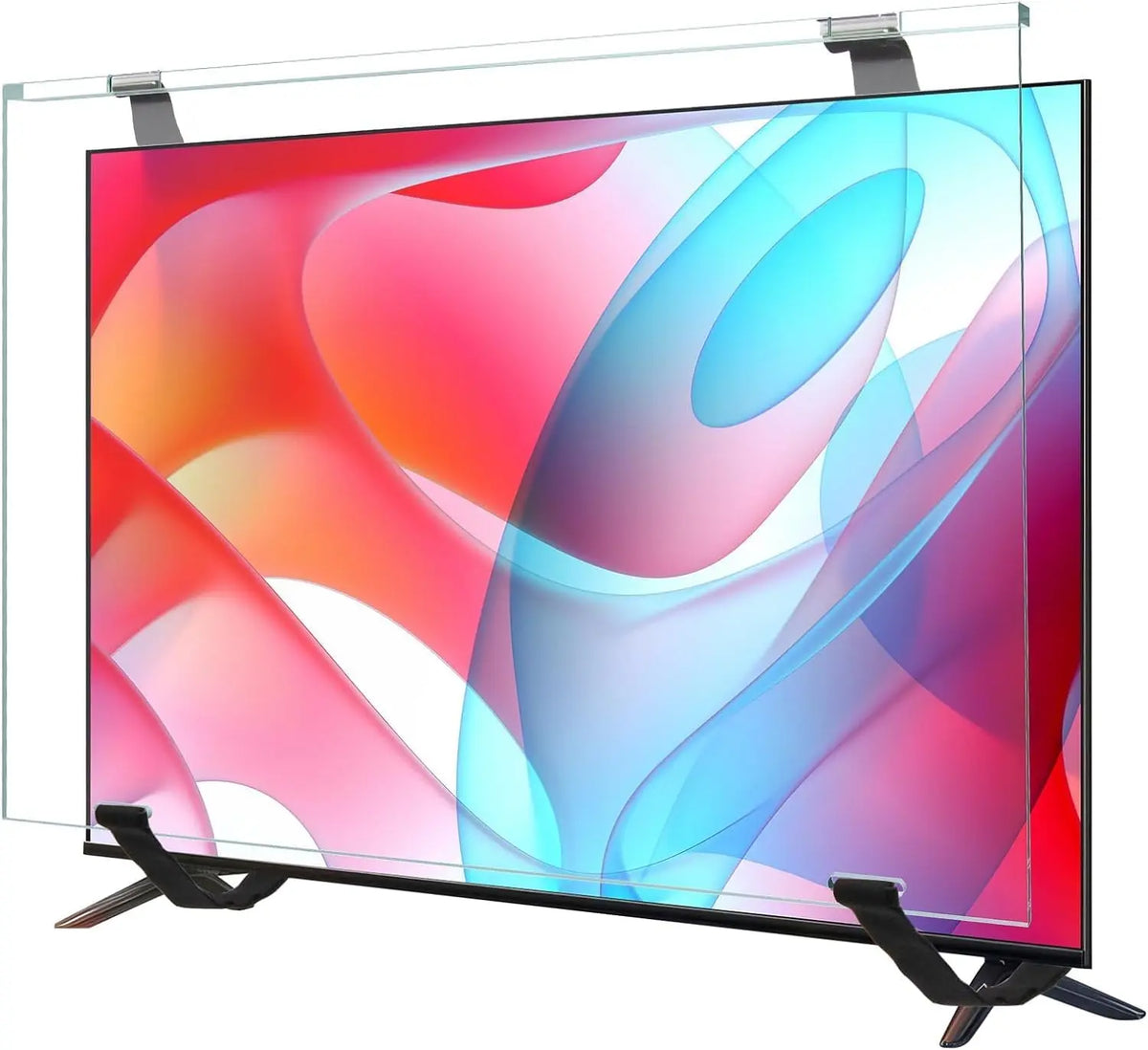 Qoosea Protector de Pantalla para TV de 55 Pulgadas, HD Claro, Panel Acrílico Protector para Pantallas de TV con Soporte de Un Punto o Dos Puntos