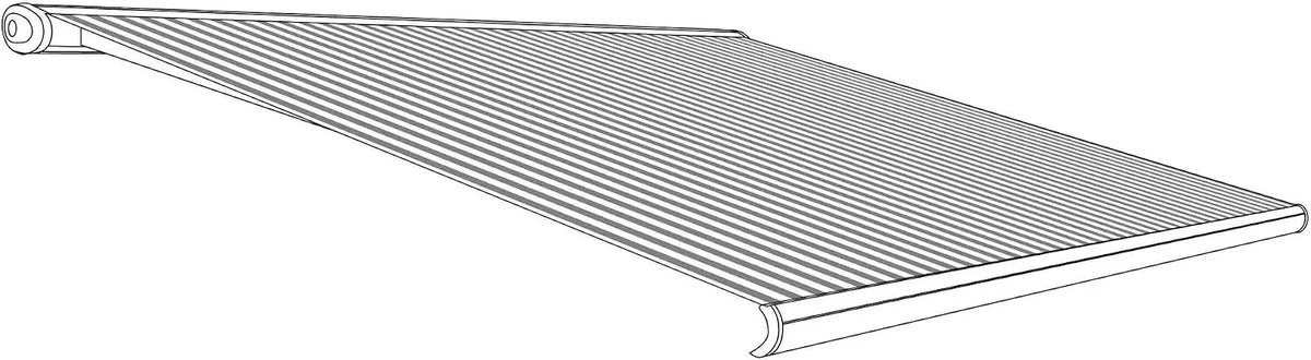 Eclipse Tela de toldo de poliacrílico, incluye refuerzo, tela de toldo, gris y blanco, ancho del toldo, 3, 5 m x 3, 0 m