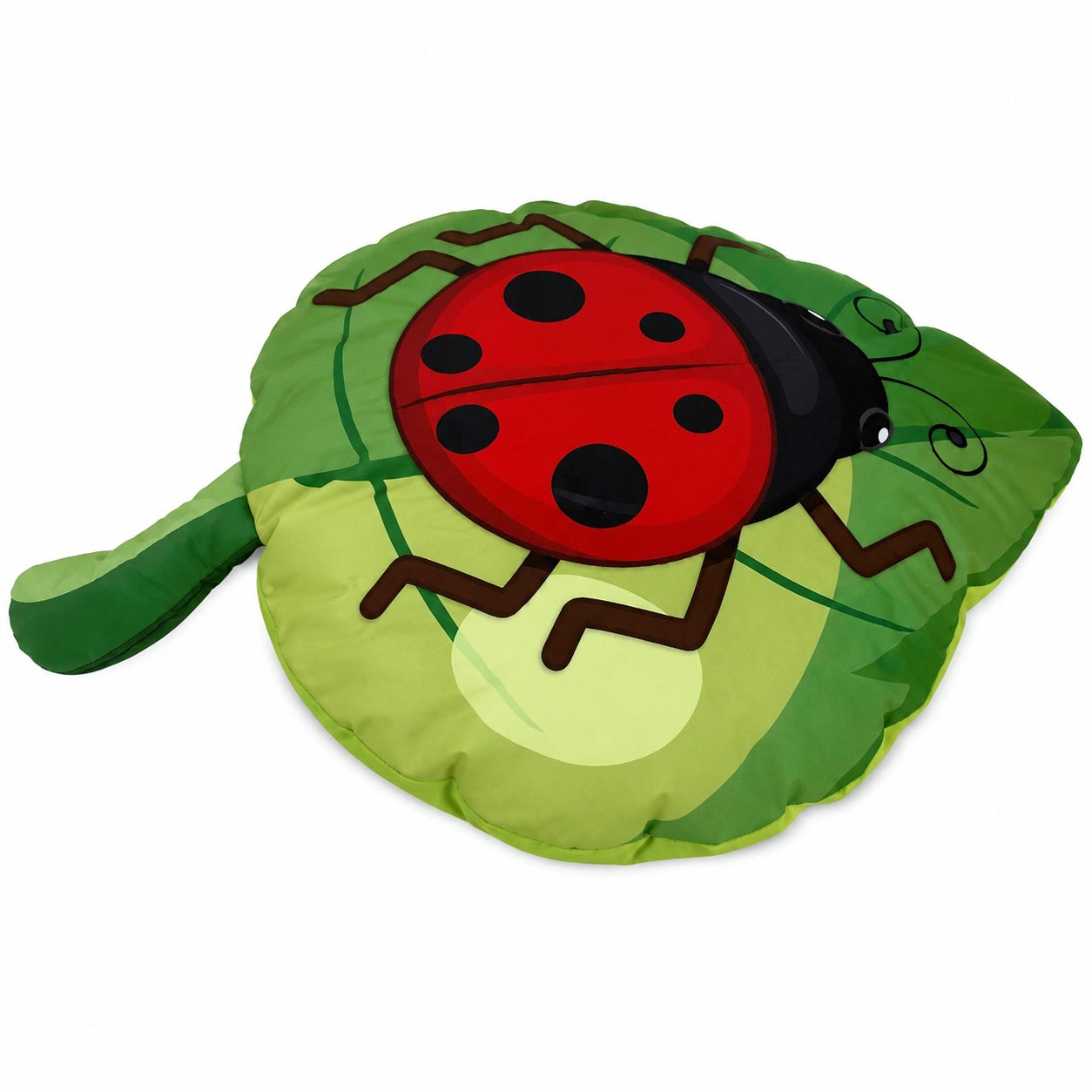 Puf Infantil Mariquita Suave con Asa y Relleno de Poliestireno, Funda de Poliéster 100x70x30 cm