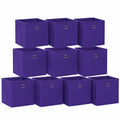 Homgoday Caja de Almacenamiento de Tela Morada, 10 Piezas, 32x32x32 cm, para Muebles y Jardín