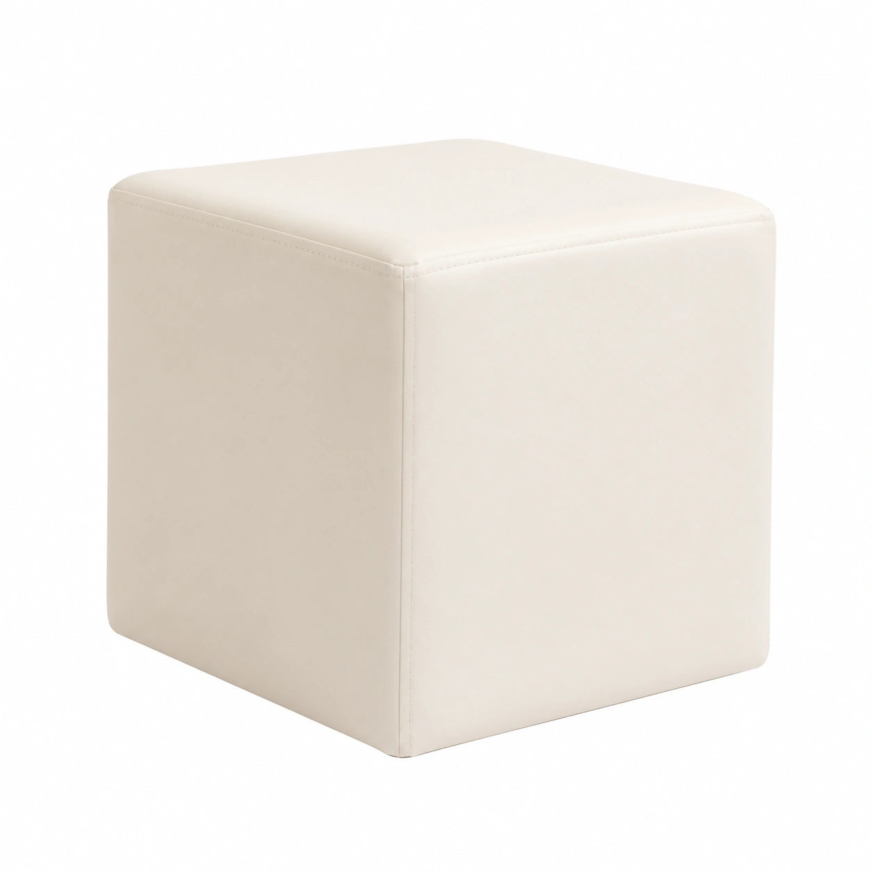 Taburete Puff Cuadrado Versátil con Relleno para Interior y Exterior, Color Beige