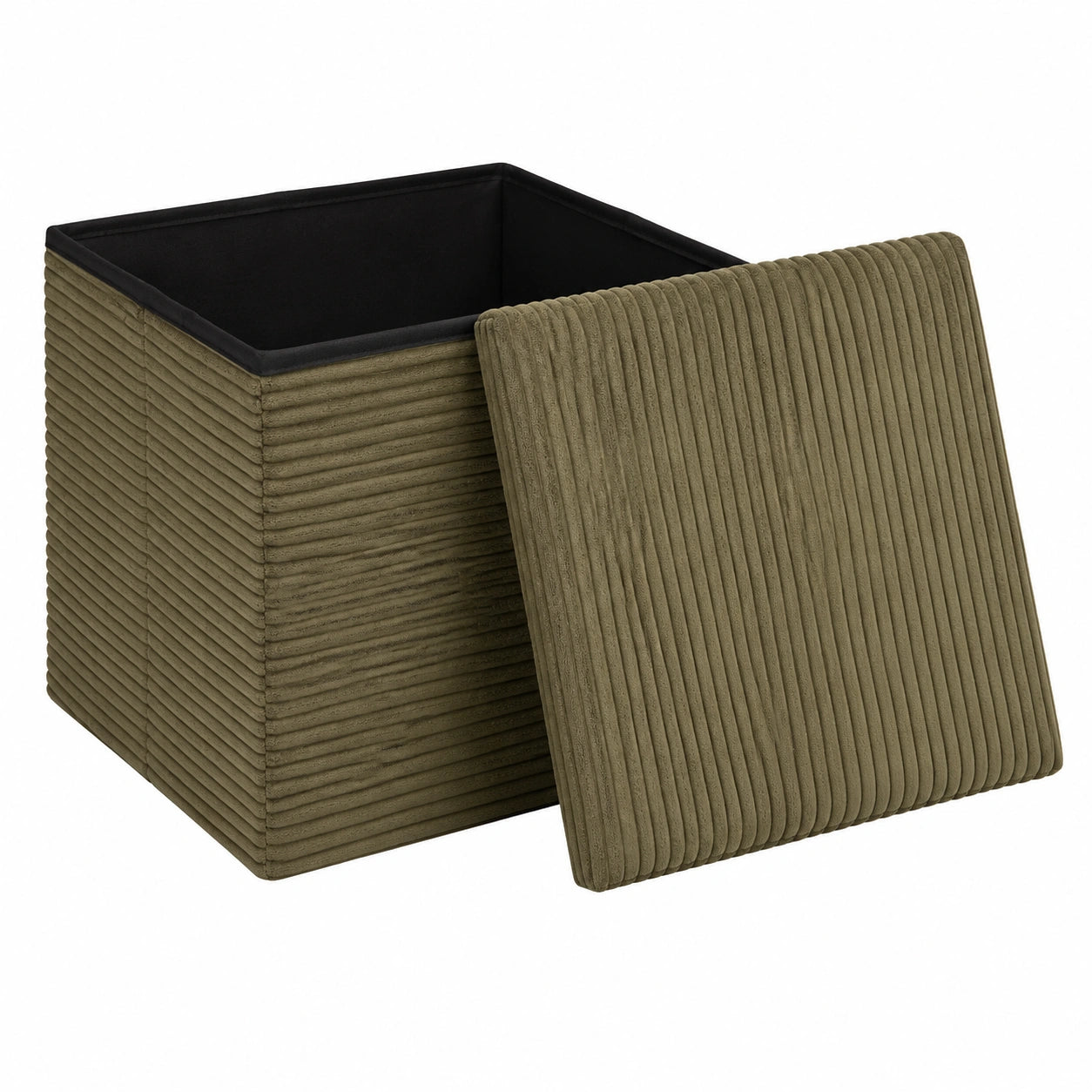 Baúl Puf Plegable Multicolor Acanalado para Almacenamiento y Asiento