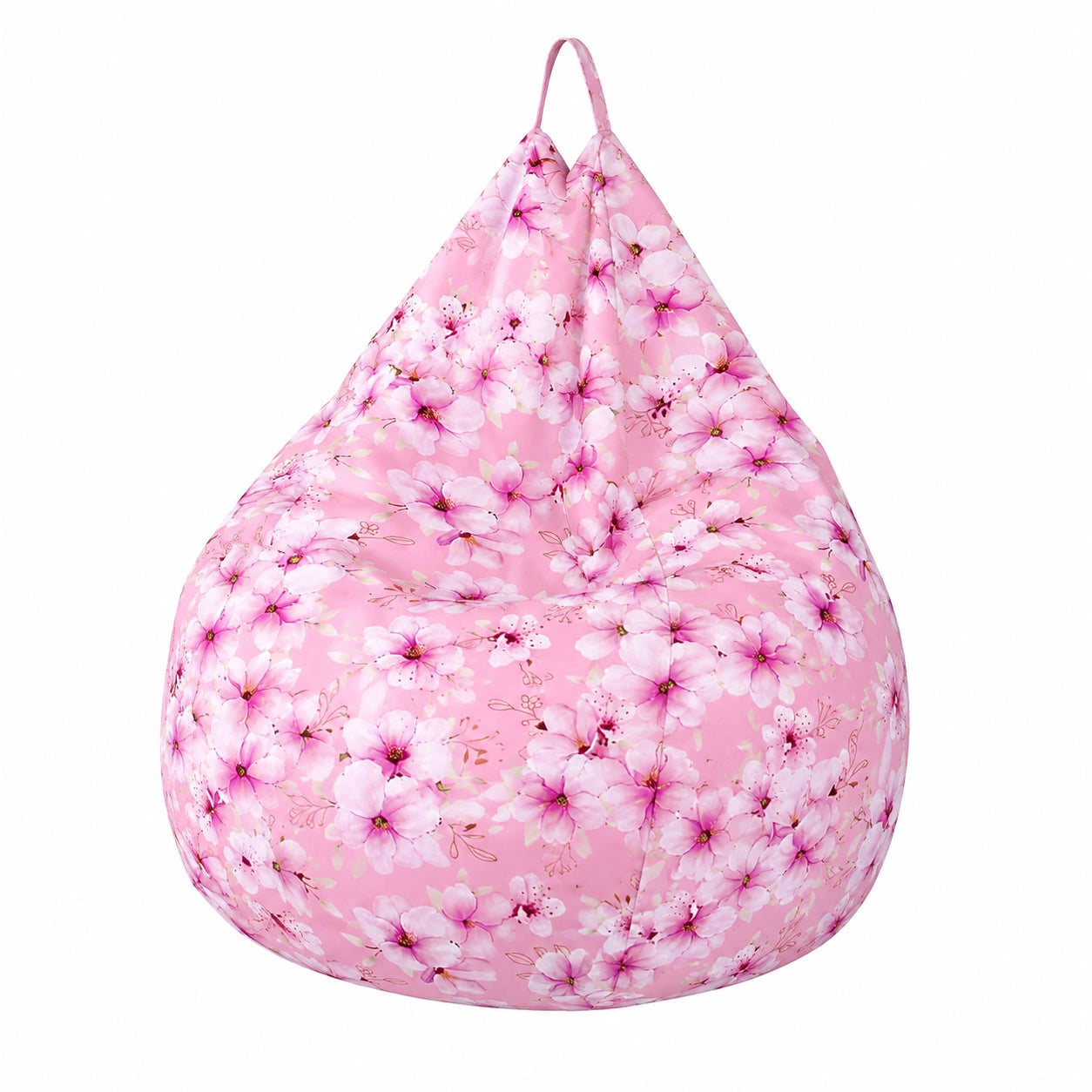 Puf 3D Flor de Ciruelo, Funda Lavable para Saco de Bean para Interior y Exterior, Apto para Adultos y Niños (70x80cm, Rosa Púrpura)