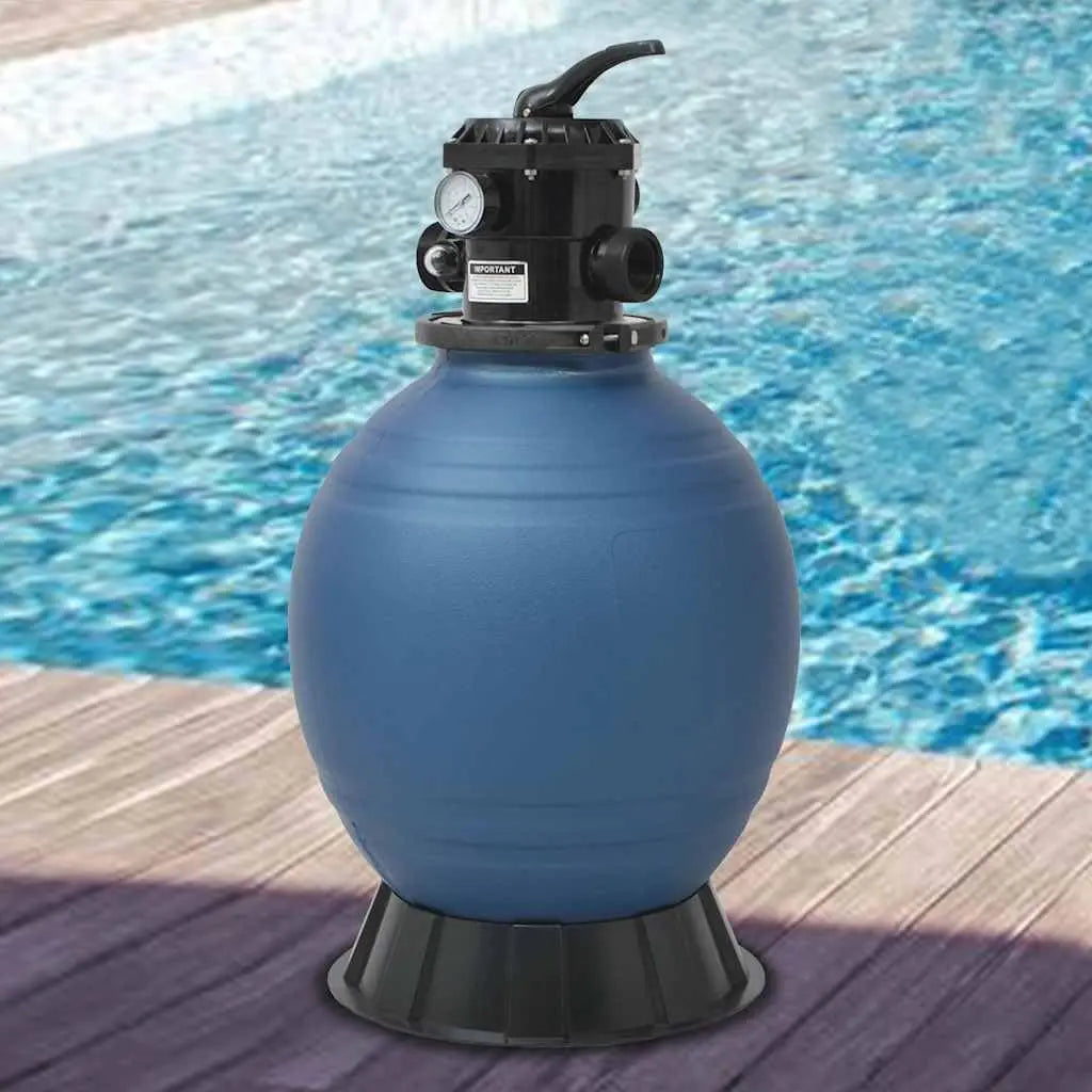 Filtro de arena 460 mm para piscinas de hasta 9 m3/h, Válvula de 6 vías reutilizable, Caldera de filtro para piscinas Filtro de arena