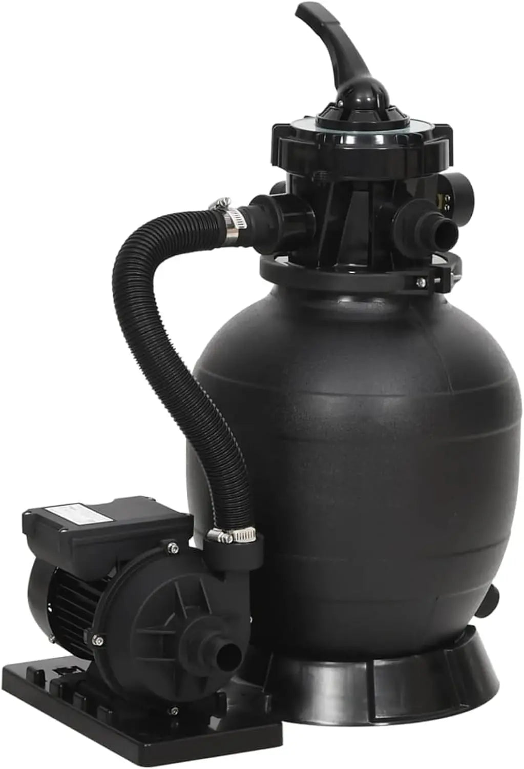 ZEYUAN Filtro de Arena para Piscinas con válvula de 6 vías, Depuradora Piscina, Depuradora Arena, Filtro De Arena para Piscina, Negro