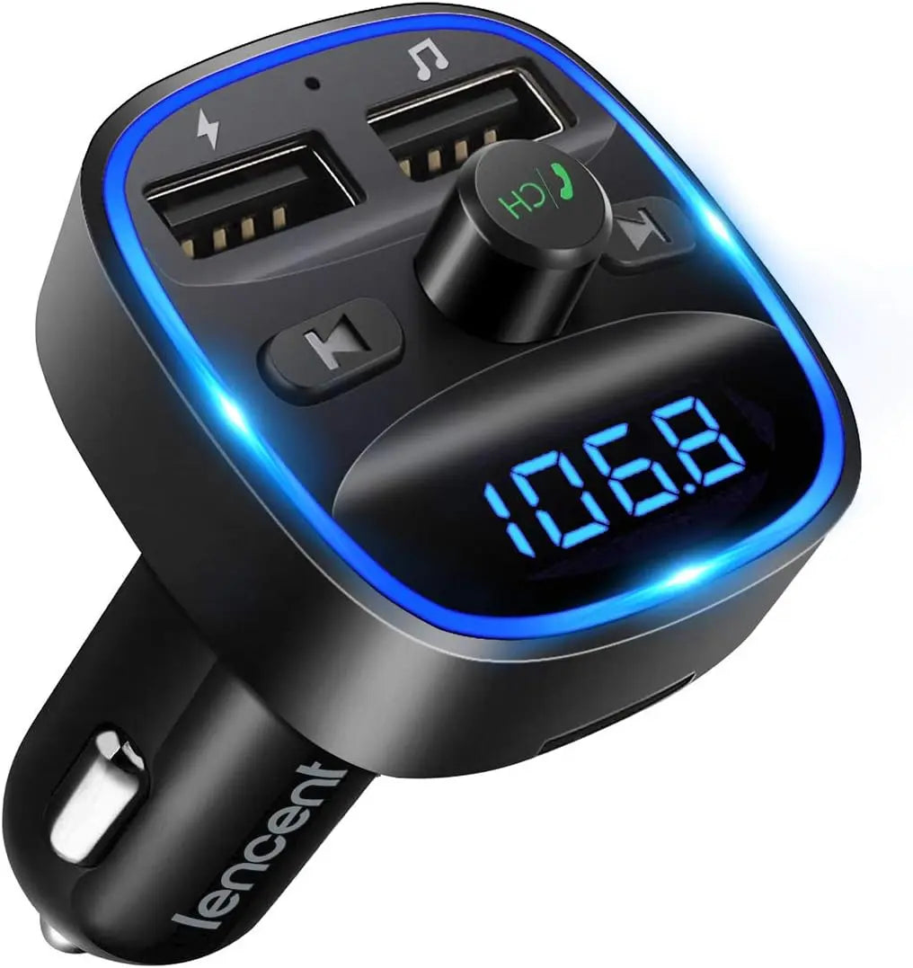 LENCENT Transmisor FM Bluetooth para Coche, Manos Libres Inalámbrico
