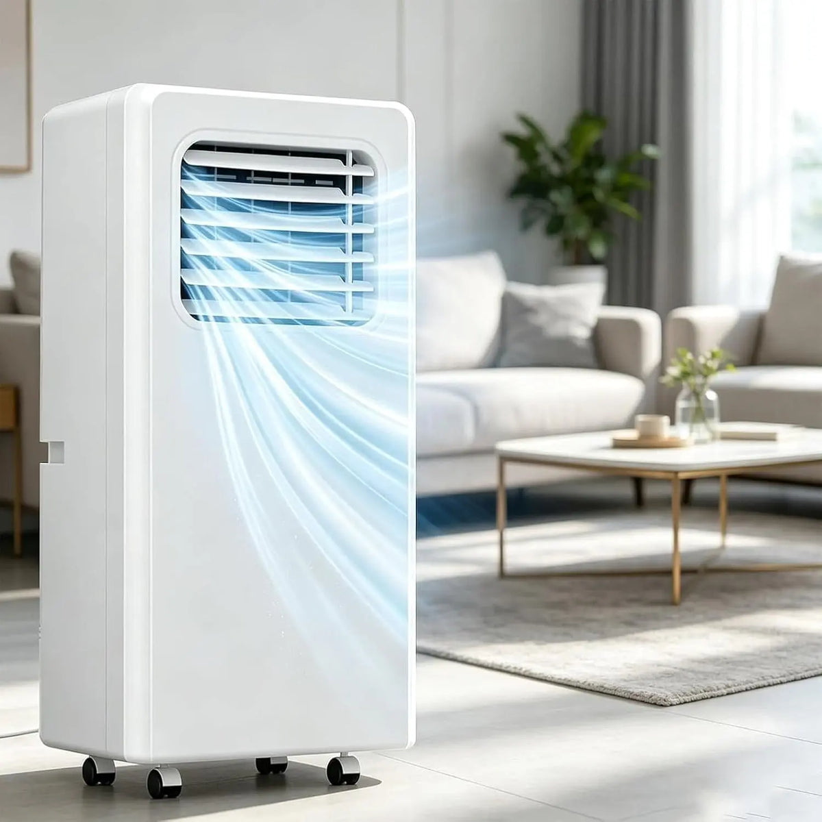Aire Acondicionado Portátil 12000 BTU, Refrigerador de Aire 3 en 1 con Purificación, Ventilador y Deshumidificador, Temporizador 24 horas, 12000btu