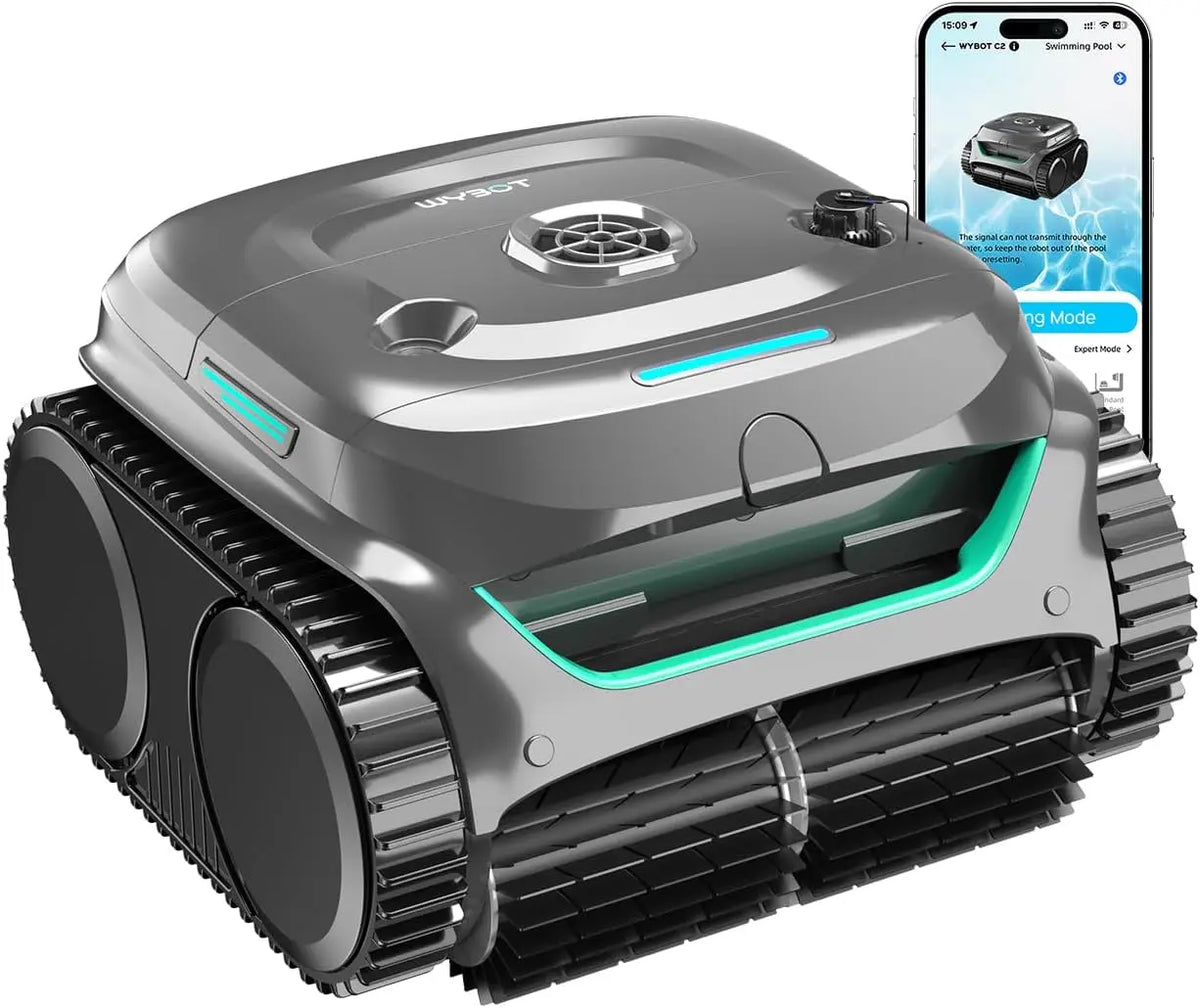 WYBOT C2 Robot Limpiafondos Piscina Inalámbrico, 180 Min, 150 m2, App