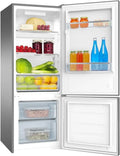 Amica KGCL 384 160 E Stand Kühl-Gefrierkombination, 54cm breit, 205 L, Superkühlfunktion, LED-Beleuchtung, Edelstahloptik