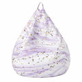 Fansu Puff 3D de Mármol para Adultos y Niños, Lavable y Cómodo, Uso Interior y Exterior, 90x110cm, Morado