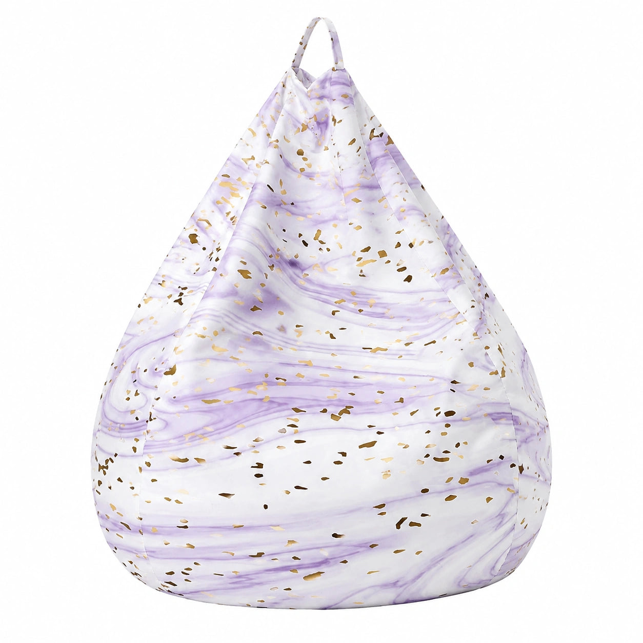 Fansu Puff 3D de Mármol para Adultos y Niños, Lavable y Cómodo, Uso Interior y Exterior, 90x110cm, Morado
