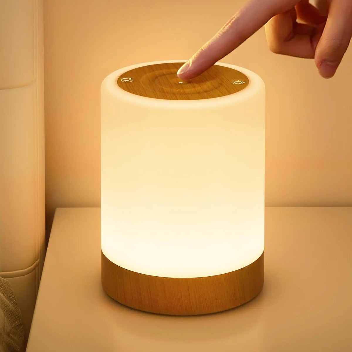 Lamparas de Mesita de Noche, 256 RGB Color y 5 Modos, Recargable USB
