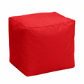 Avalon - Puff Cubo Jive con Tela Reforzada, Reposapiés para Salón, Cómodo y Resistente, Impermeable, Fabricado en Italia (45cm - Rojo)