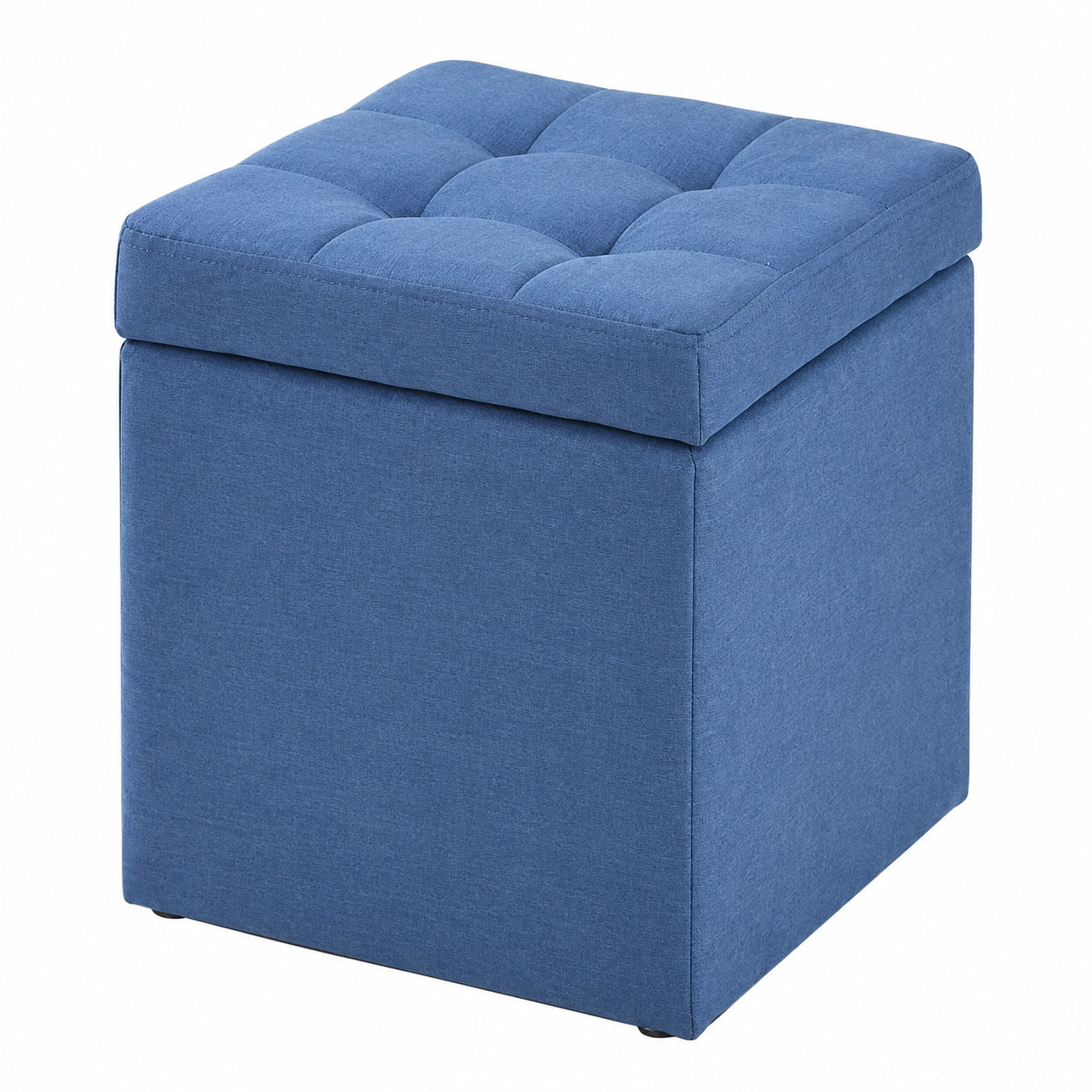 Taburete Plegable de Almacenamiento Azul, Organizador de Juguetes y Asiento Multifuncional 30x30x35 cm