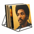 Estantería de Metal para Vinilos - Soporte Moderno para Tocadiscos | Capacidad para 75 LPs - Sin Montaje Necesario