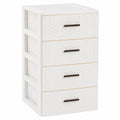 Cajonera Organizadora Multiusos de Plástico Rin Rattan, 4 Cajones, para Baño, 61,5 x 36,5 x 36,5 cm, Blanco