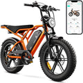 TST Bicicleta Eléctrica para Hombre y Mujer, Neumáticos Gordos 20''*4.0, E-Bike con Control por Aplicación y Suspensión