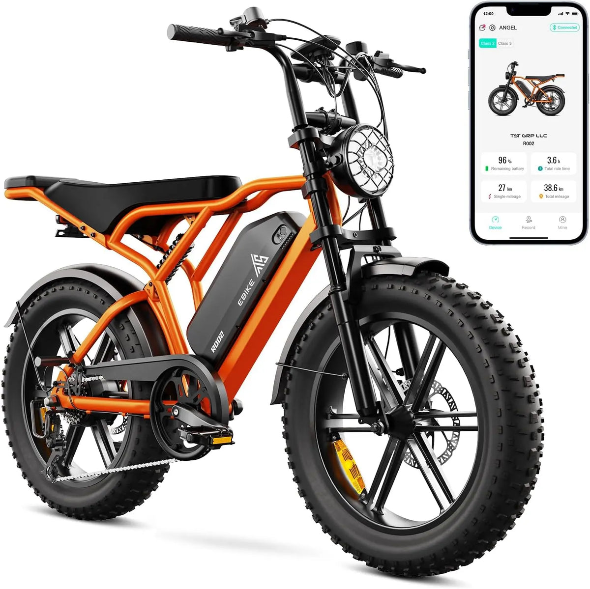 TST Bicicleta Eléctrica para Hombre y Mujer, Neumáticos Gordos 20''*4.0, E-Bike con Control por Aplicación y Suspensión
