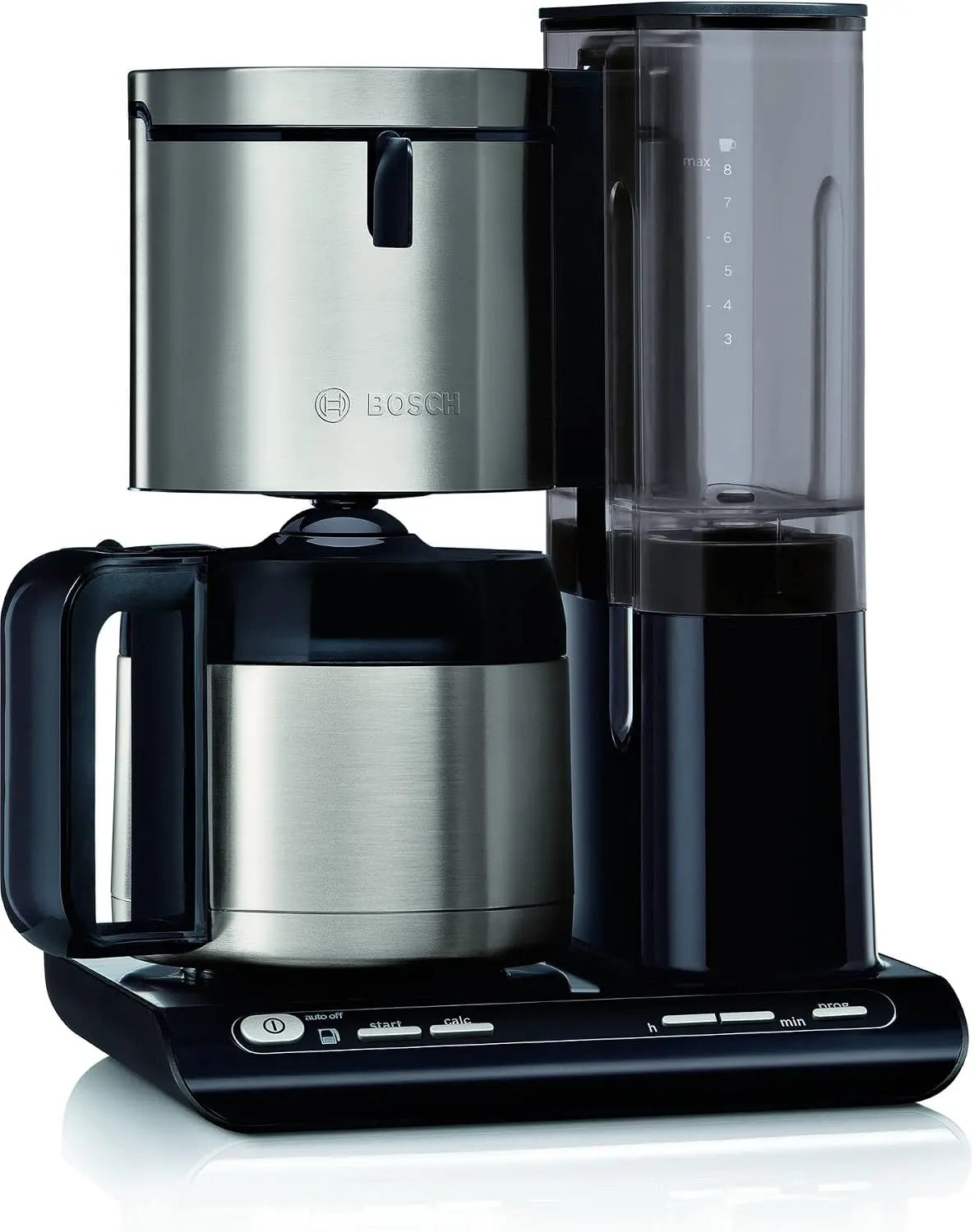 Bosch Hausgeräte TKA8A683 Styline Cafetera de filtro, jarra térmica, ajuste automático, tiempo de preparación (1 L), 1100 W, color negro