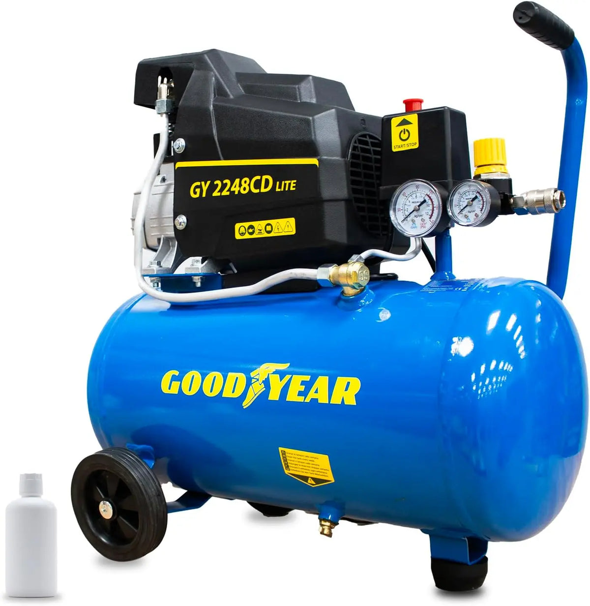 Goodyear, Compresor de Aire Eléctrico 24L 165 L/min 8 Bar 2 CV