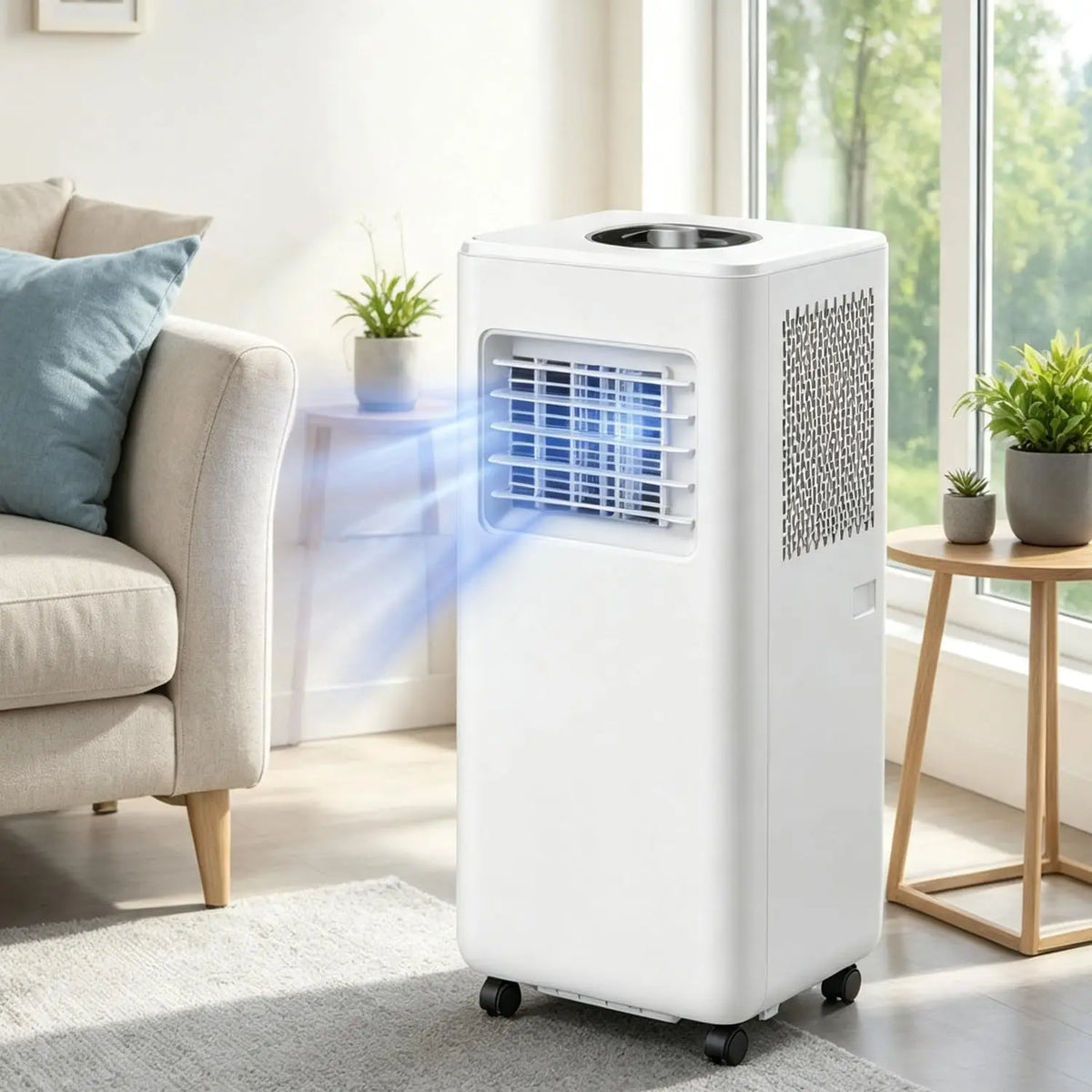 Aire Acondicionado portátil, Potente Unidad de 14 000 BTU, Aire Acondicionado sin Unidad Exterior, enfría hasta 40 m2, con Mando a Distancia