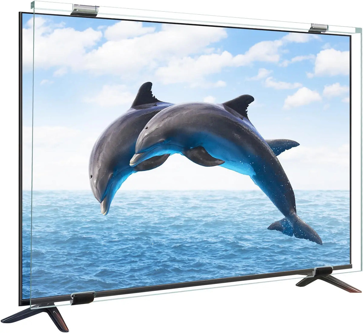 Qoosea Protector de Pantalla de TV 55 Pulgadas, Transparente HD Acrílico Panel Protector de Televisión para Soporte de Solo/Doble Punto